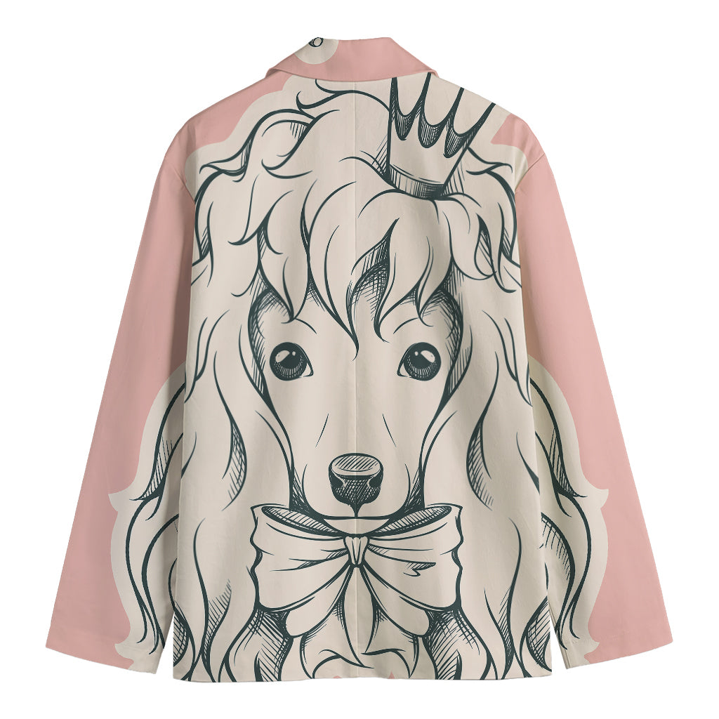 Princess Poodle Print Men's Cotton Blazer