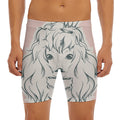 Princess Poodle Print Men's Long Boxer Briefs