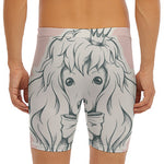 Princess Poodle Print Men's Long Boxer Briefs