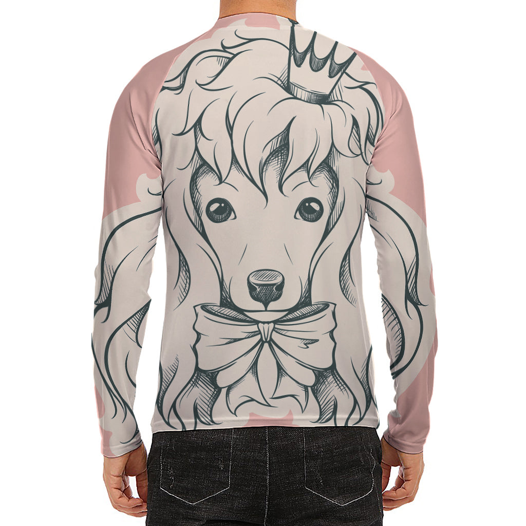Princess Poodle Print Men's Long Sleeve Rash Guard