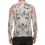 Princess Poodle Print Men's Long Sleeve Rash Guard