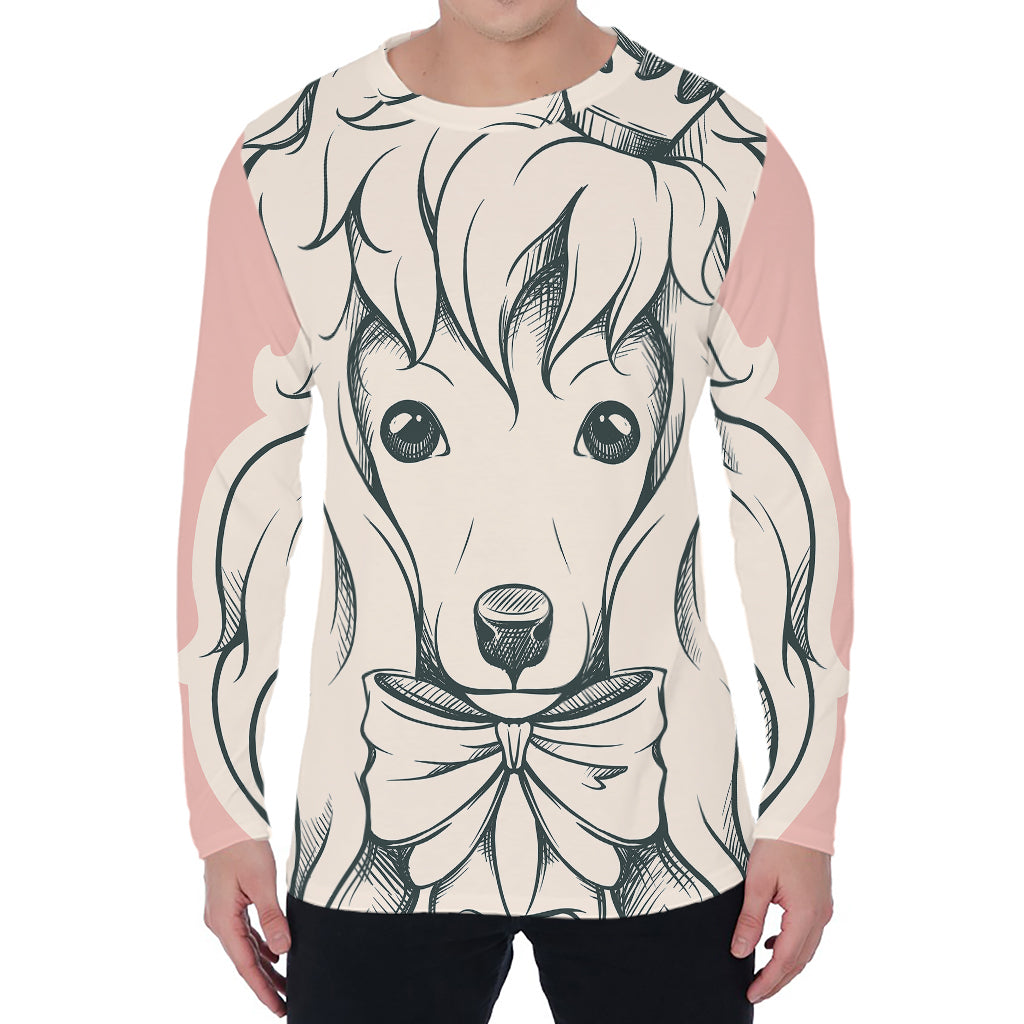 Princess Poodle Print Men's Long Sleeve T-Shirt