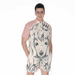 Princess Poodle Print Men's Rompers