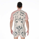 Princess Poodle Print Men's Rompers