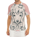 Princess Poodle Print Men's Short Sleeve Rash Guard
