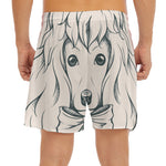 Princess Poodle Print Men's Split Running Shorts