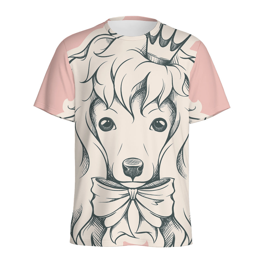 Princess Poodle Print Men's Sports T-Shirt
