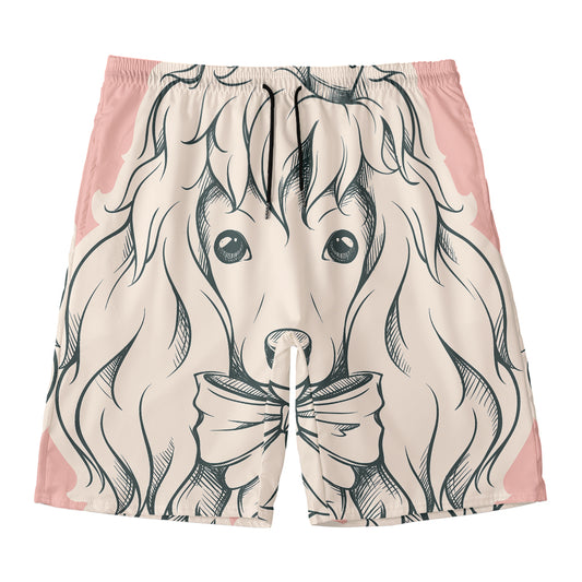 Princess Poodle Print Men's Swim Trunks