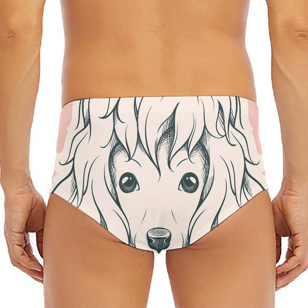 Princess Poodle Print Men's Triangle Swim Briefs