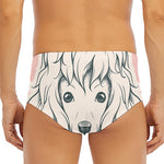 Princess Poodle Print Men's Triangle Swim Briefs