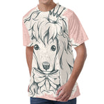 Princess Poodle Print Men's Velvet T-Shirt