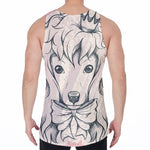 Princess Poodle Print Men's Velvet Tank Top