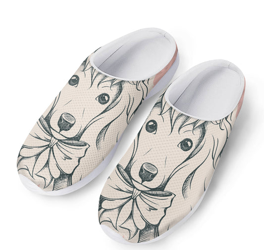 Princess Poodle Print Mesh Casual Shoes