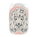 Princess Poodle Print Mesh Laundry Hamper