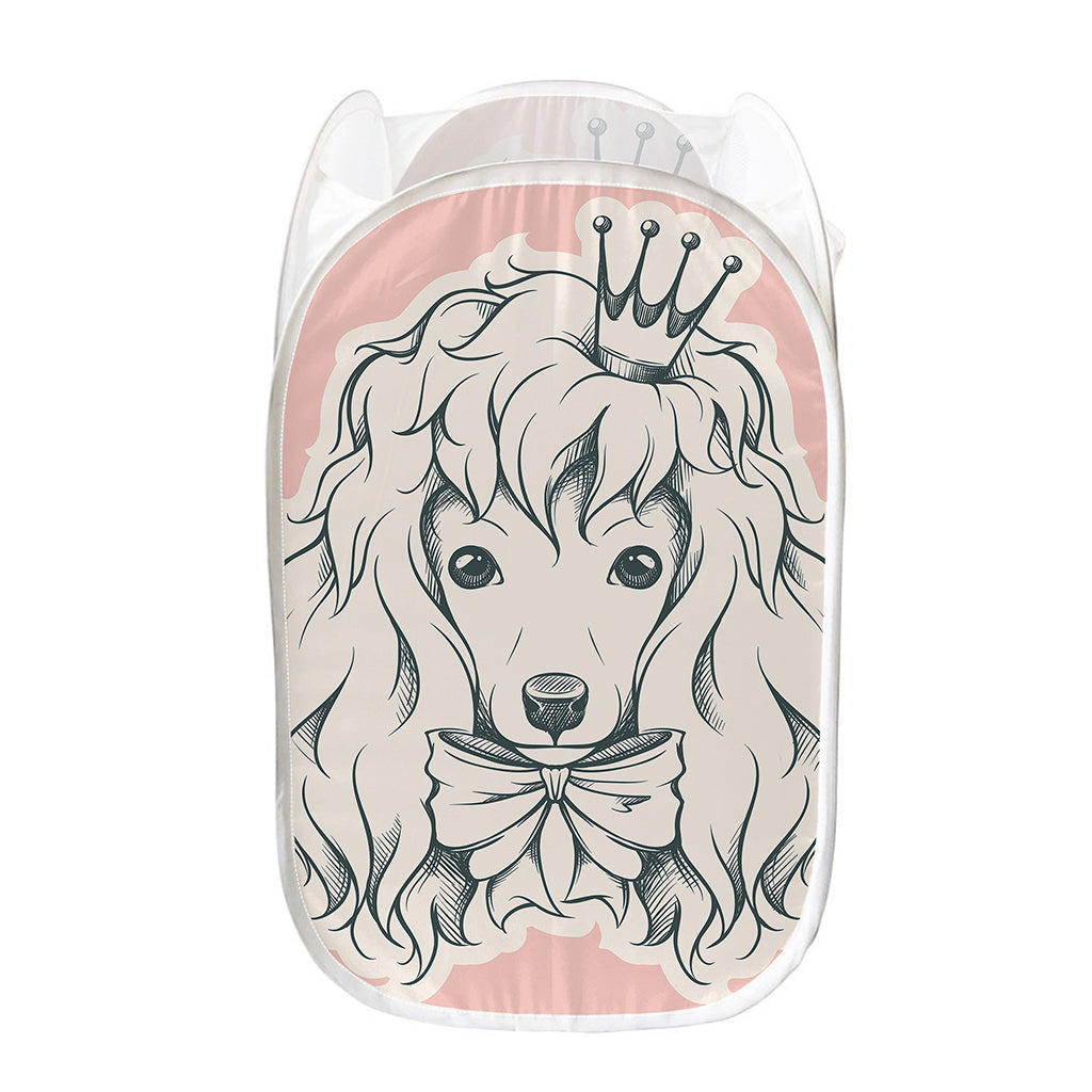Princess Poodle Print Mesh Laundry Hamper