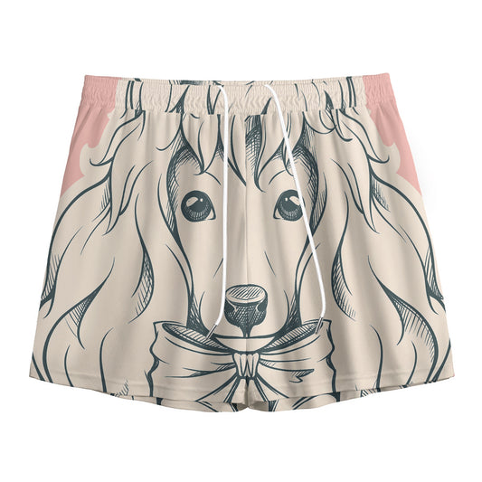 Princess Poodle Print Mesh Shorts