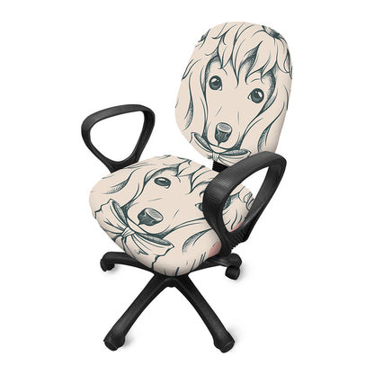 Princess Poodle Print Office Chair Cover