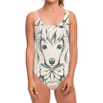 Princess Poodle Print One Piece Swimsuit