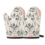 Princess Poodle Print Oven Mitts