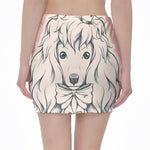 Princess Poodle Print Pencil Mini Skirt