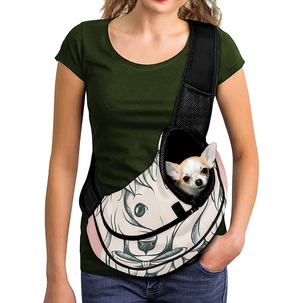 Princess Poodle Print Pet Sling Carrier