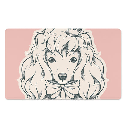 Princess Poodle Print Polyester Doormat