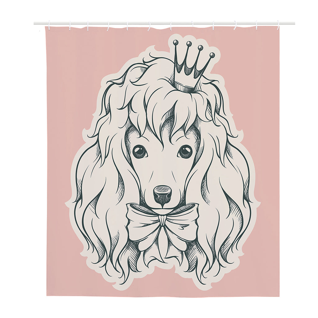 Princess Poodle Print Polyester Shower Curtain