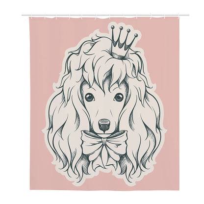 Princess Poodle Print Polyester Shower Curtain