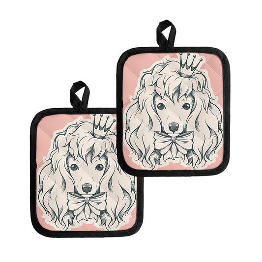 Princess Poodle Print Pot Holders