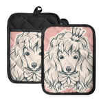 Princess Poodle Print Pot Holders With Pocket