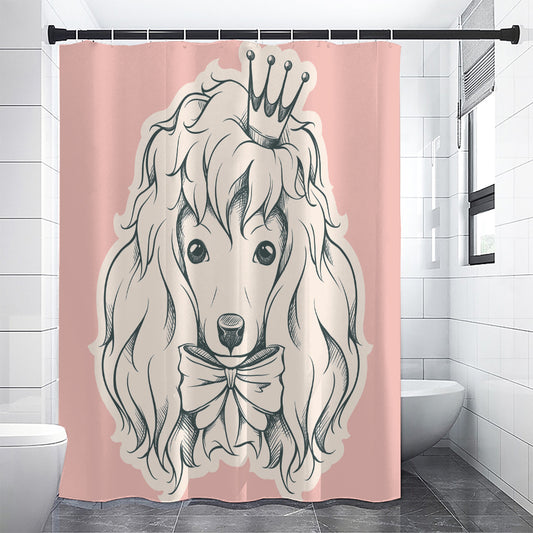Princess Poodle Print Premium Shower Curtain