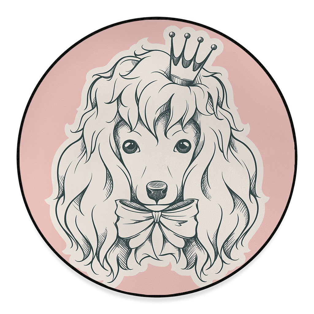 Princess Poodle Print Round Floor Mat