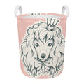 Princess Poodle Print Round Laundry Basket