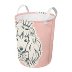 Princess Poodle Print Round Laundry Basket