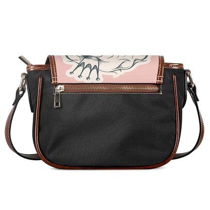 Princess Poodle Print Saddle Bag