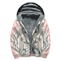 Princess Poodle Print Sherpa Lined Zip Up Hoodie