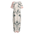 Princess Poodle Print Short Sleeve Long Nightdress