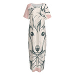 Princess Poodle Print Short Sleeve Long Nightdress