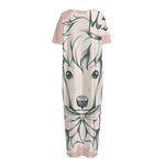 Princess Poodle Print Short Sleeve Long Nightdress