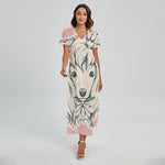 Princess Poodle Print Short Sleeve Maxi Dress