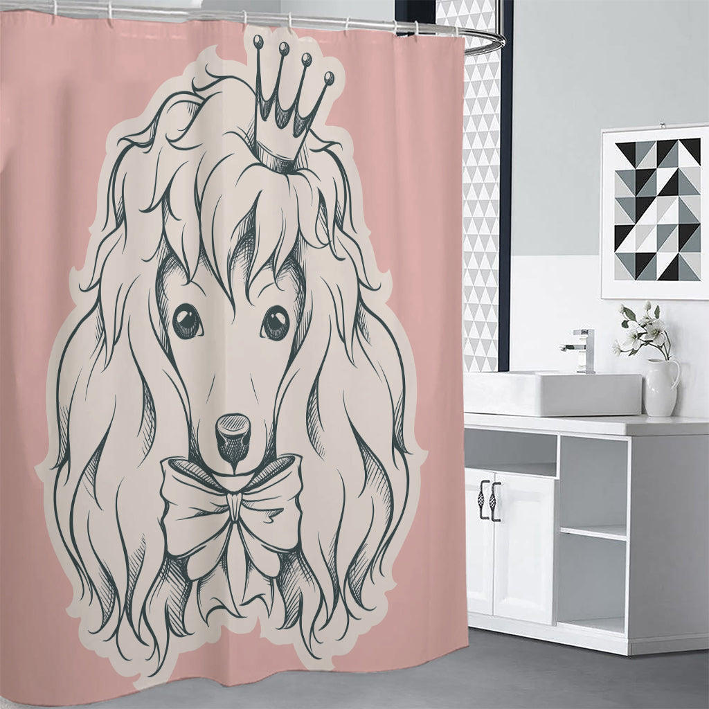 Princess Poodle Print Shower Curtain