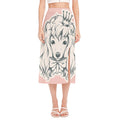Princess Poodle Print Side Slit Midi Skirt