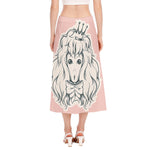 Princess Poodle Print Side Slit Midi Skirt