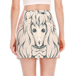 Princess Poodle Print Side Slit Mini Skirt