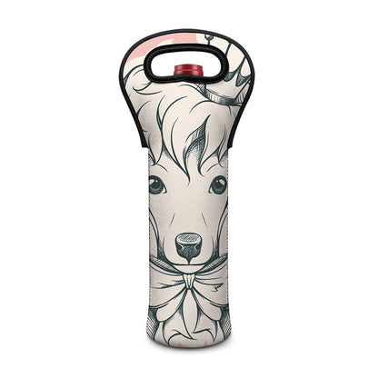 Princess Poodle Print Single Neoprene Wine Tote