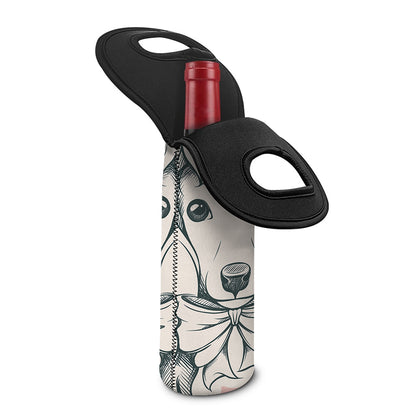 Princess Poodle Print Single Neoprene Wine Tote
