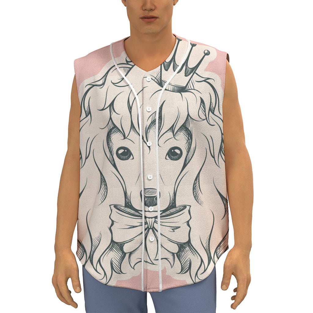 Princess Poodle Print Sleeveless Baseball Jersey