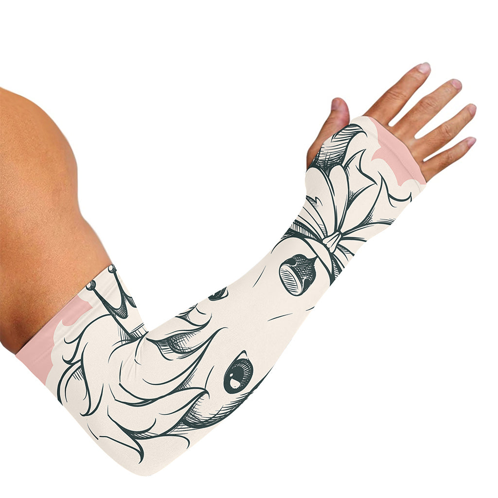 Princess Poodle Print Sun Protection Arm Sleeves