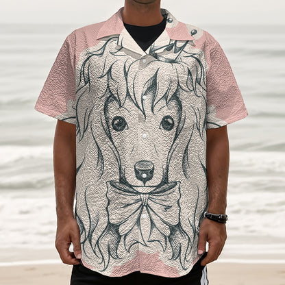 Princess Poodle Print Textured Short Sleeve Shirt