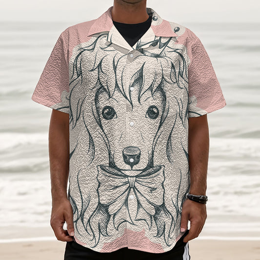 Princess Poodle Print Textured Short Sleeve Shirt